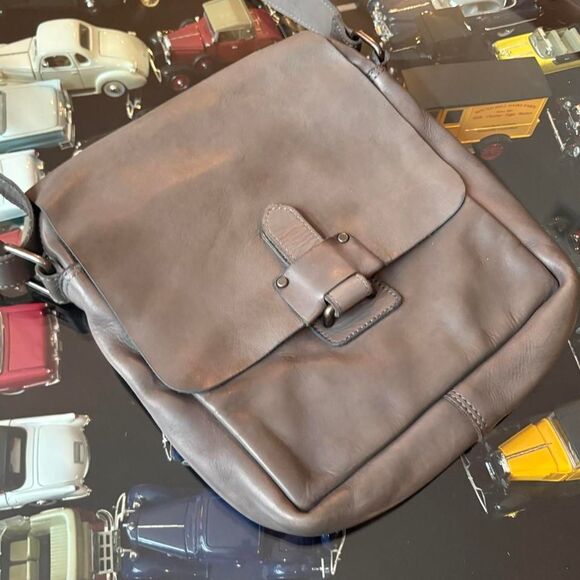 Habour 2nd Grey Crossbody Leather Purse Bag Satchel Grunge Suede - Picture 5 of 6